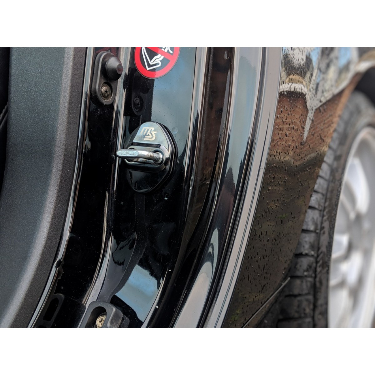 Door Striker Covers, Black Chrome, Engraving Options